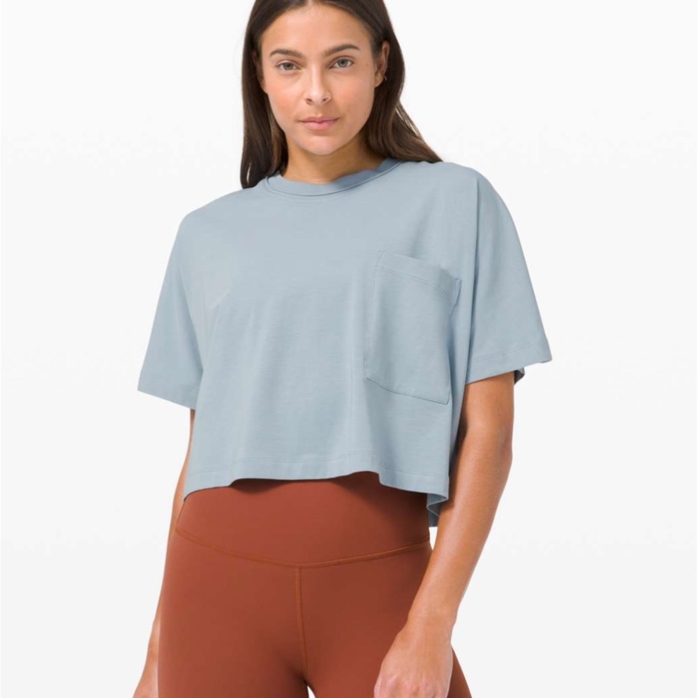 Lululemon Check the Box Short Sleeve
Chambray size 2 (oversized style)